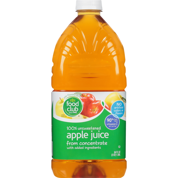 Juice & Nectars Food Club 100% Juice, Apple, Unsweetened hero