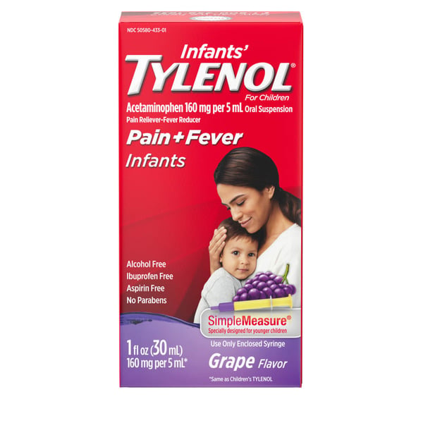 Cold, Flu & Allergy TYLENOL Infants' Acetaminophen Liquid Medicine, Grape hero