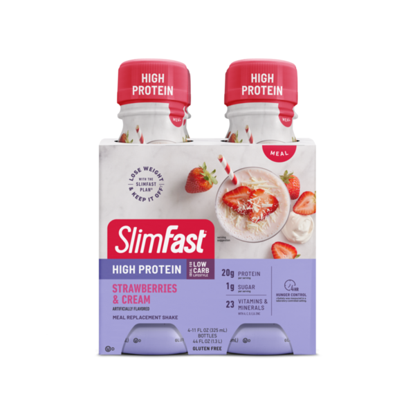 Protein & Meal Replacements SlimFast High Protein Strawberries and Cream Meal Replacement Shakes hero