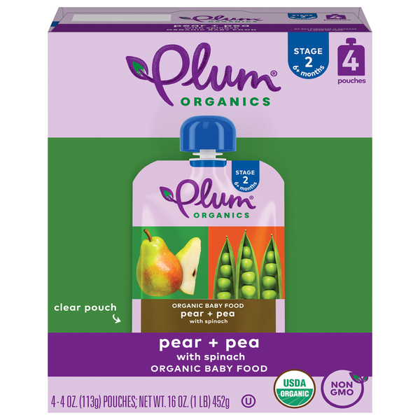 Baby Food & Formula Plum Organics Pear, Spinach & Pea Baby Food hero