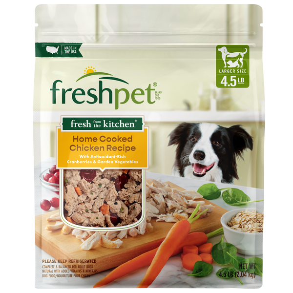 Refrigerated Pet Food Freshpet Dog Food, Home Cooked Chicken Recipe with Cranberries and Vegetables hero