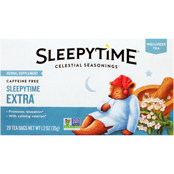 Tea (Loose, Bags and Pods) Celestial Seasonings Sleepytime Extra Caffeine Free Herbal Supplement Tea Bags hero