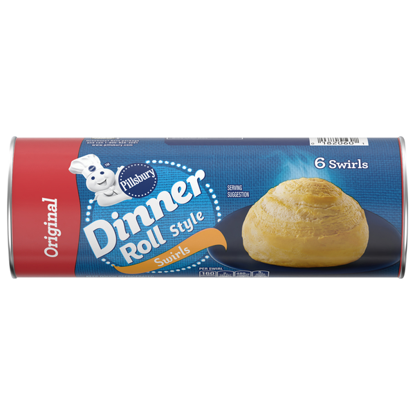 Doughs, Gelatins & Bake Mixes Pillsbury Swirls, Original, Dinner Roll Style hero