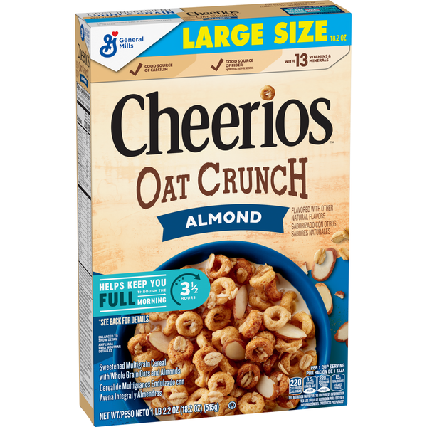 Cereal Cheerios Oat Crunch Almond Oat Breakfast Cereal hero