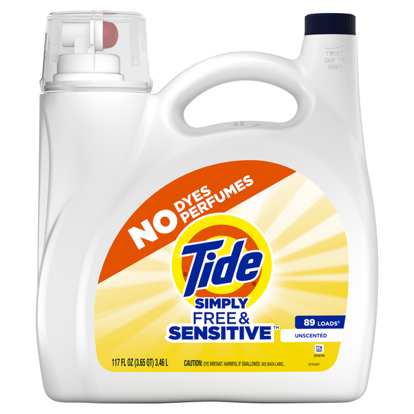 Laundry Tide Simply Liquid Laundry Detergent, Free & Sensitive hero