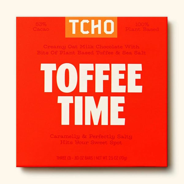 TCHO Toffee Time Oat Milk Chocolate Bar hero