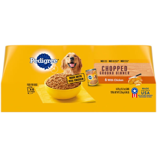 Dog Food Pedigree Chopped Ground Dinner Adult Canned Soft Wet Dog Food Chicken hero