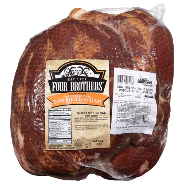 Packaged Meat Four Brother's Signature Smokehouse Premium Bone In Whole Ham hero