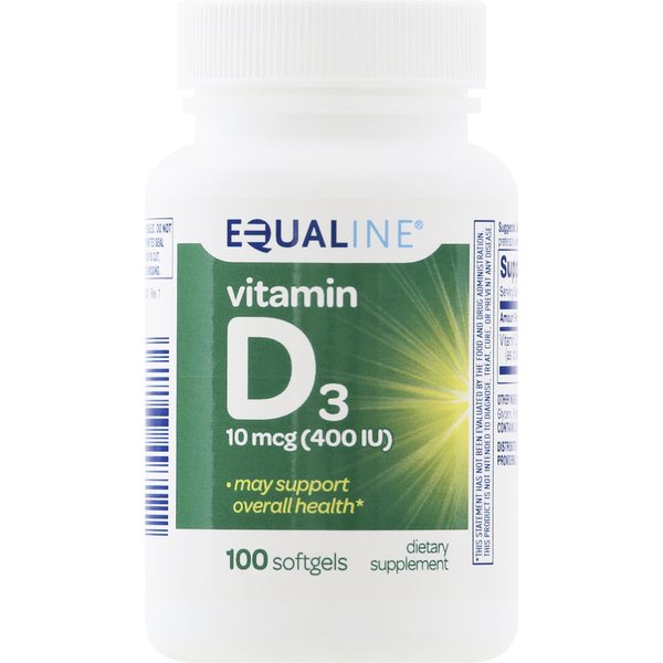 Vitamins & Supplements Equaline Vitamin D3, 10 mcg, Softgels hero