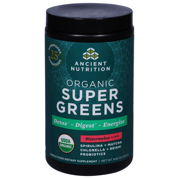 Vitamins & Supplements Ancient Nutrition Super Greens, Organic, Watermelon hero