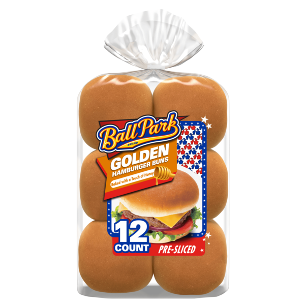 Packaged Bread Ball Park Hamburger Buns hero