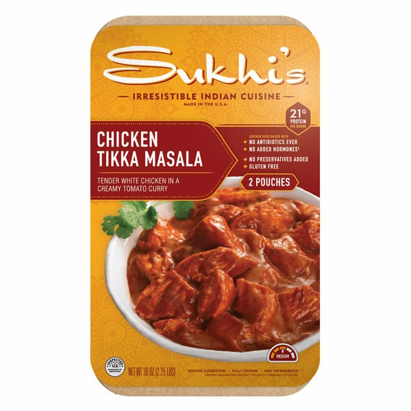 Prepared Meals Sukhi's Indian Chicken Tikka Masala Family Entree Meal, Mild hero