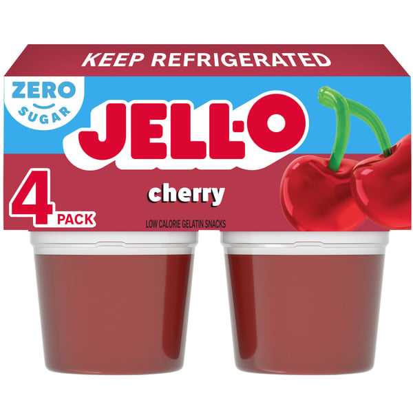 Pudding & Desserts Jell-O Cherry Sugar Free Refrigerated Gelatin hero