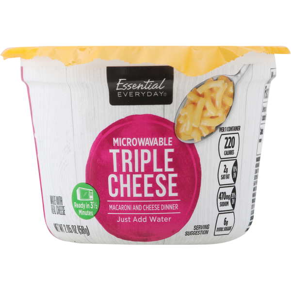 Instant Foods Essential Everyday Macaroni and Cheese Dinner, Triple Cheese hero