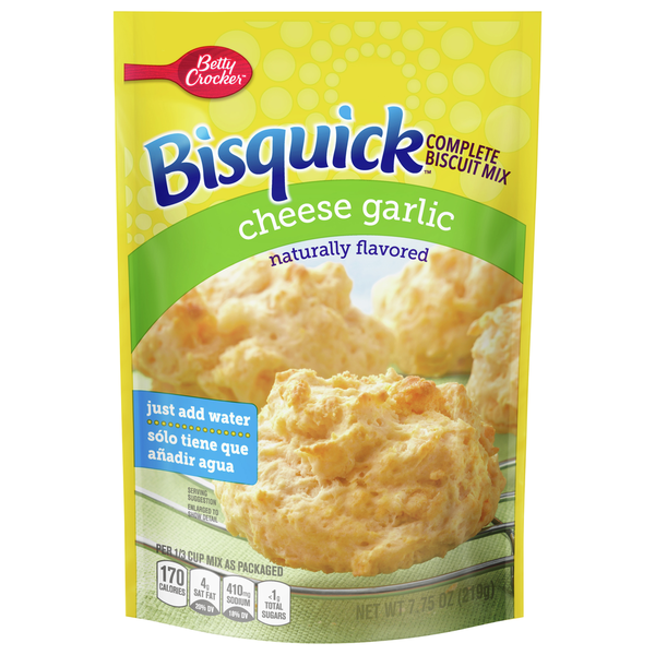 Doughs, Gelatins & Bake Mixes Bisquick Biscuit Mix, Cheesy Garlic, Complete hero