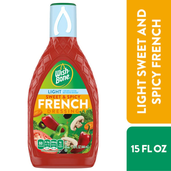 Salad Dressing & Toppings Wish-Bone Light Sweet & Spicy French Salad Dressing hero