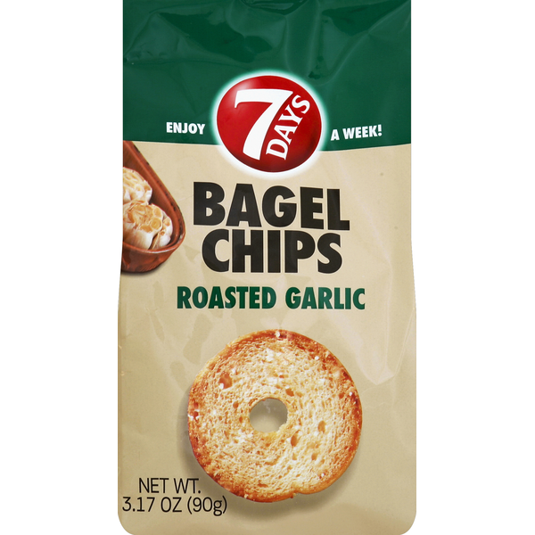 Chips & Pretzels 7Days Bagel Chips, Roasted Garlic hero