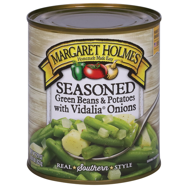 Canned & Jarred Vegetables Margaret Holmes Green Beans & Potatoes, with Vidalia Onions, Seasoned hero