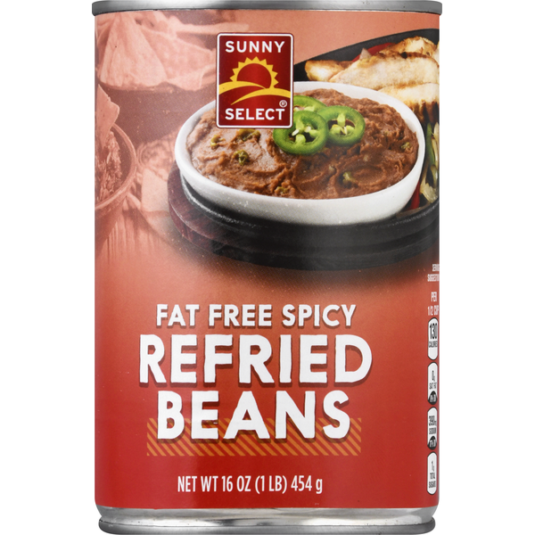 Bulk Grains, Rice & Dried Beans Sunny Select Refried Beans, Fat Free, Spicy hero