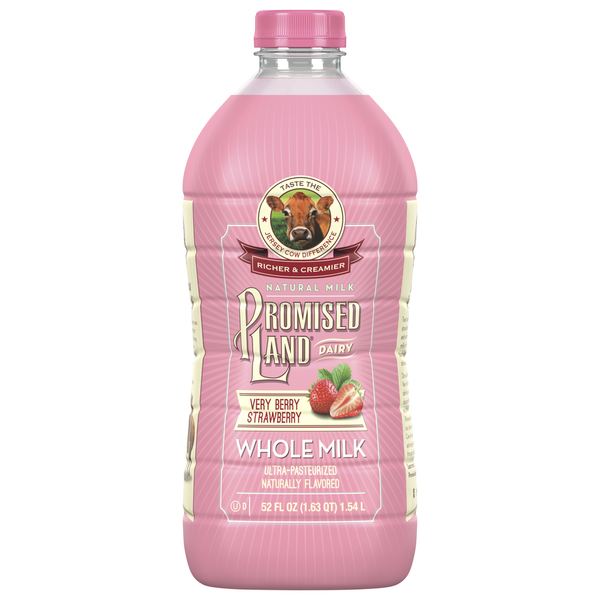 Milk Promised Land Milk, Whole, Very Berry Strawberry hero