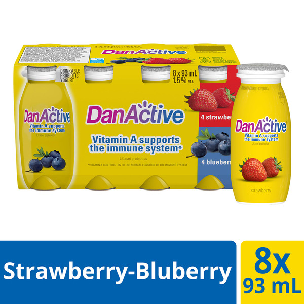 Yogurt Dannon Light + Fit Yogurt Drink, Strawberry,Blueberry Flavour hero