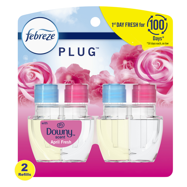 Air Fresheners & Candles Febreze Odor-Eliminating Fade Defy PLUG Air Freshener Refill, Downy April Fresh Scent hero