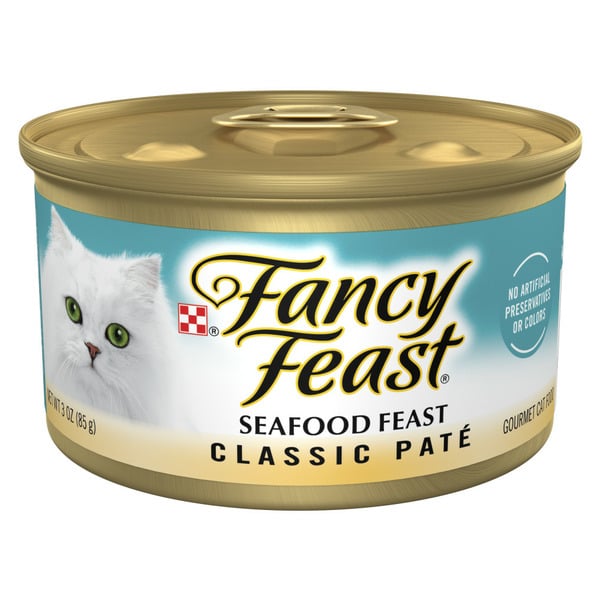 Cat Food & Care Purina Fancy Feast Seafood Feast Classic Grain Free Wet Cat Food Pate hero