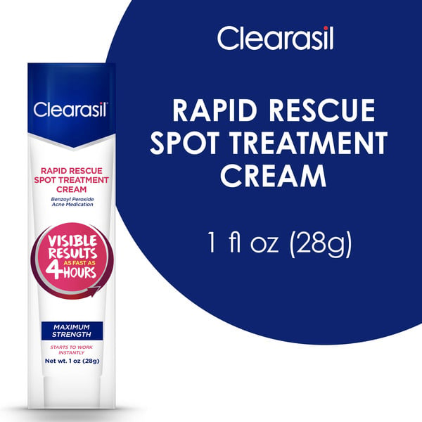 Facial Care Clearasil Rapid Rescue Acne Spot Treatment Cream, Maximum Strength hero