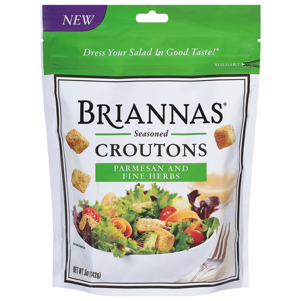 Salad Dressing & Toppings BRIANNAS Croutons, Seasoned, Parmesan and Fine Herbs hero