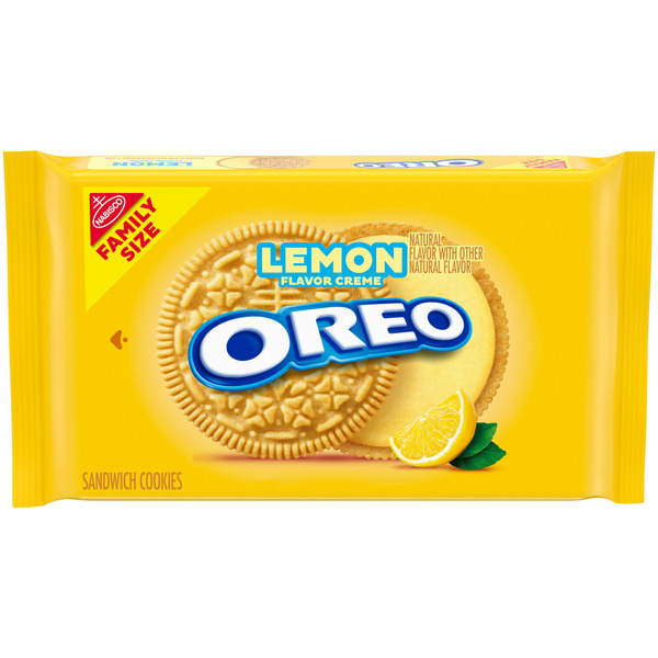 Cookies & Cakes Oreo Lemon Creme Sandwich Cookies, Family Size hero