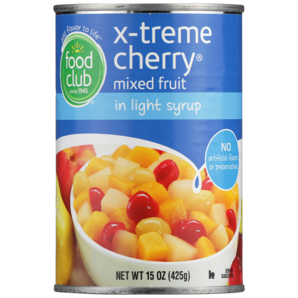 Canned Fruit & Applesauce Food Club X-Treme Cherry Mixed Fruit In Light Syrup hero