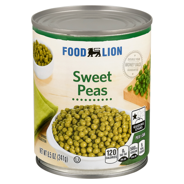 Canned & Jarred Vegetables Food Lion Peas, Sweet, Can hero