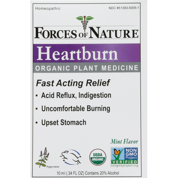 Muscles, Joints & Pain Relief Forces of Nature Heartburn, Fast Acting Relief, Mint Flavor hero