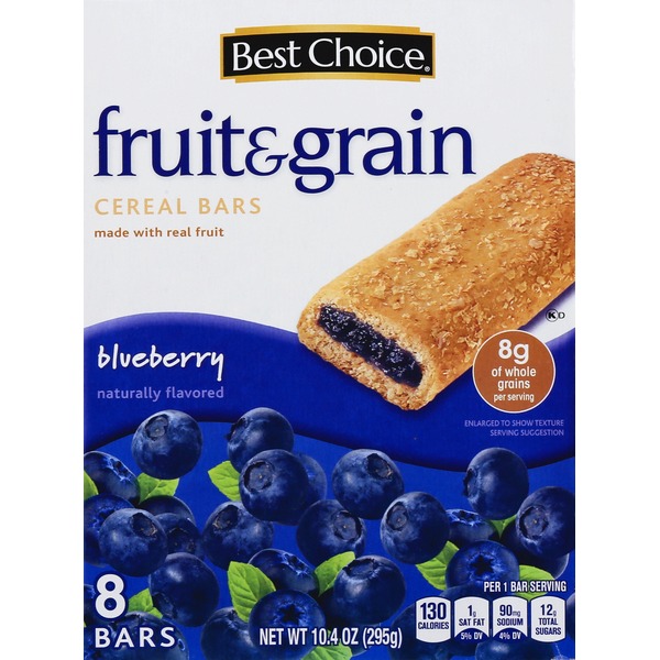 Breakfast Bars & Pastries Best Choice Cereal Bars, Fruit & Grain, Blueberry hero