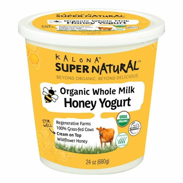 Refrigerated Kalona SuperNatural Organic, Whole Milk, Honey Yogurt hero