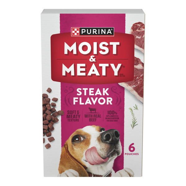 Dog Food Purina Moist & Meaty Moist and Meaty Steak Flavor Soft Dog Food es hero