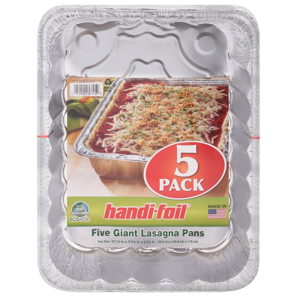 Kitchen Supplies Handi-foil Lasagna Pans, Giant, 5 Pack hero