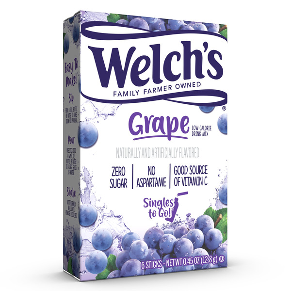 Beverages Welch's Singles To Go Low Calorie, Grape Drink Mix hero