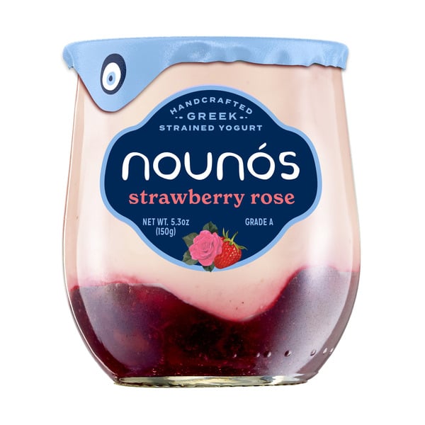 Greek Yogurt Nounos Greek Yogurt, Strawberry Rose hero