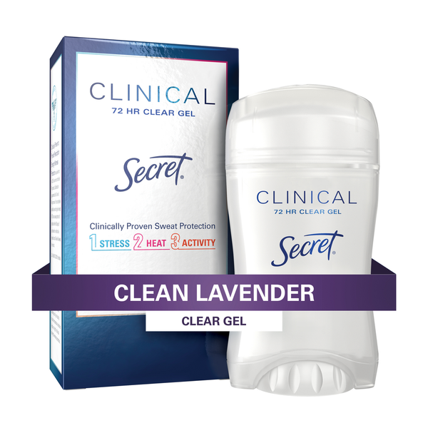 Deodorants Secret Clinical Strength Clear Gel Antiperspirant and Deodorant, Clean Lavender hero