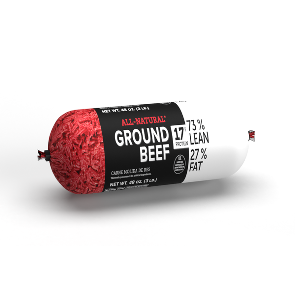 Meat Ibp Cr Fn Ground Beef 73/27 3 hero