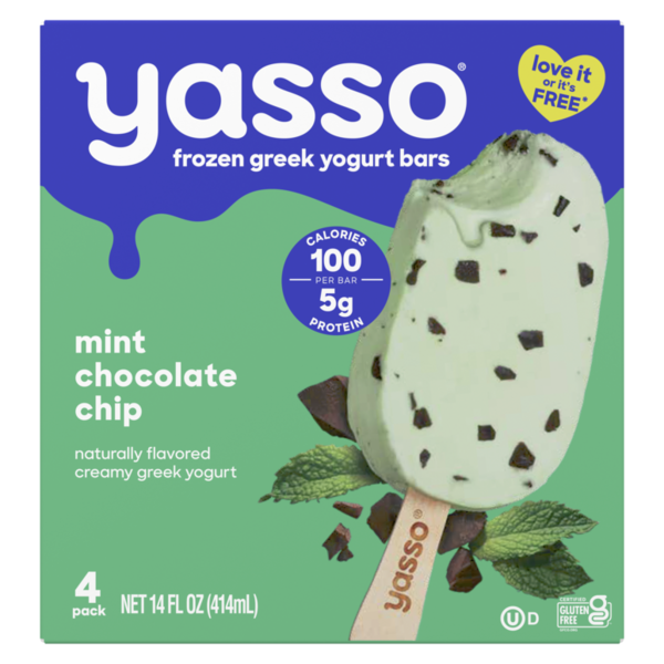 Ice Cream, Novelties & Ice Yasso Frozen Greek Yogurt Bars Mint Chocolate Chip Bars hero