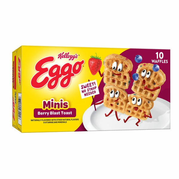 Eggo Minis Frozen Mini Waffles, Frozen Breakfast, Mixed Berry Toast hero