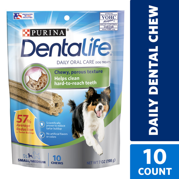 Dog Food & Care Purina DentaLife Made in USA Facilities Small/Medium Dog Dental Chews, Daily hero