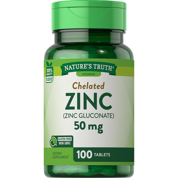 Supplements Nature's Truth Zinc Gluconate 50 mg Tablets hero