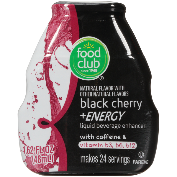 Cocoa & Drink Mixes Food Club Black Cherry +Energy Liquid Beverage Enhancer hero