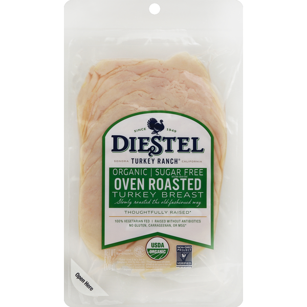 Packaged Meat Diestel Family Ranch Organic Oven Roasted Sliced Turkey Breast hero