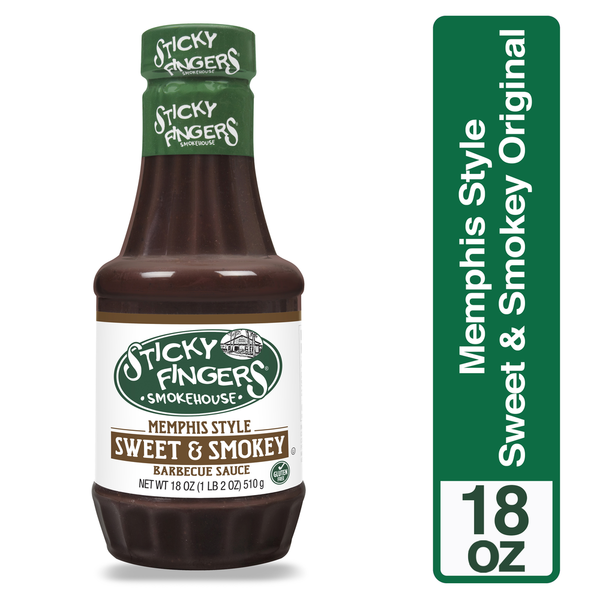 Condiments Sticky Fingers Barbecue Sauce, Sweet & Smokey, Memphis Style hero