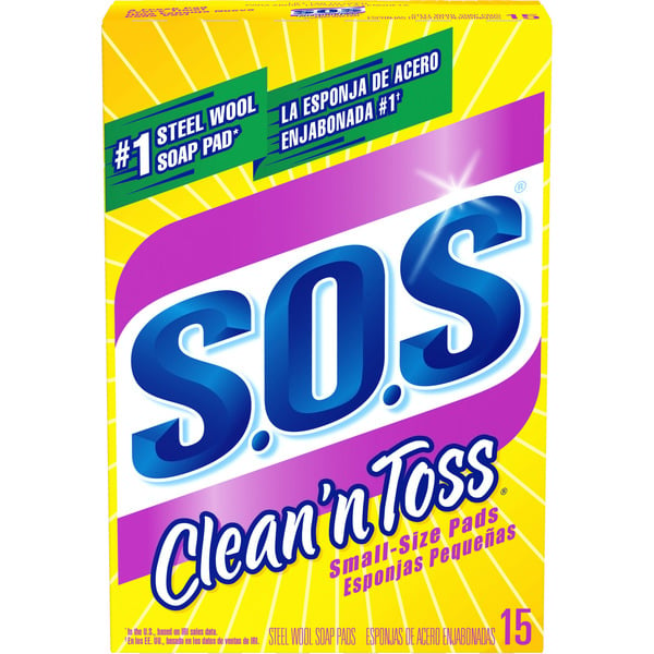 Cleaning Products S.O.S Clean n Toss Steel Wool Soap Pads hero