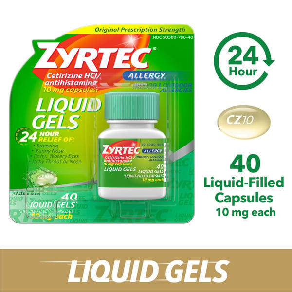 Cold, Flu & Allergy ZYRTEC 24 Hour Allergy Relief Antihistamine Liquid Gels hero